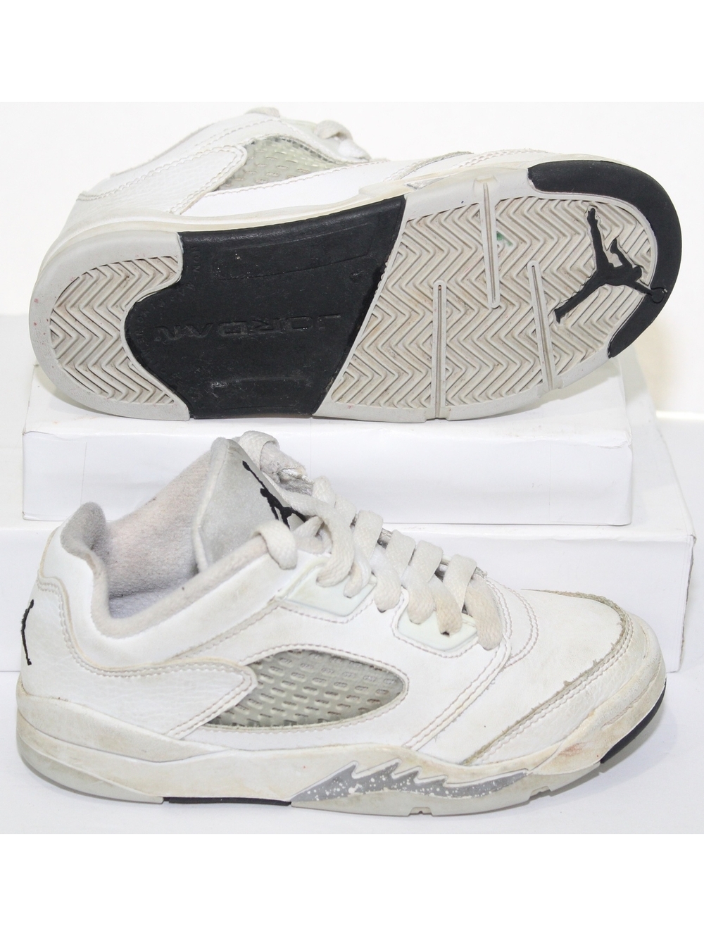 Nike Air Jordan Retro 5 Low PS 819173-122 White Shoes Youth Sneakers Size 12 C